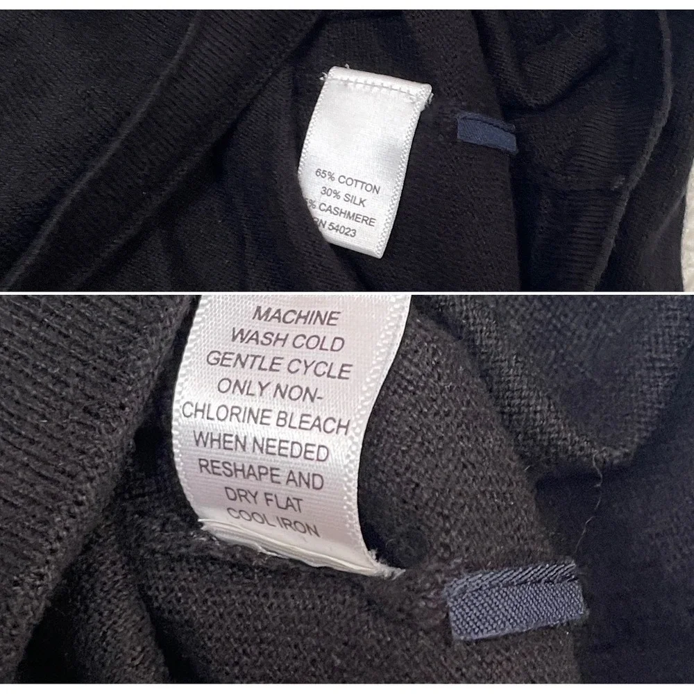 Banana Republic Luxury Blend Black Sweater Cotton Silk Cashmere Mens Medium M